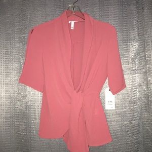 Coral Wrap Blouse